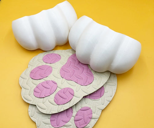 3D Printed Feetpaw Shells with Pawpad Soles — Unfurred Pair