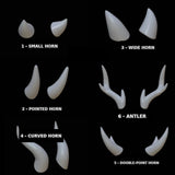 Fursuit Horns — Printed, Six Shapes