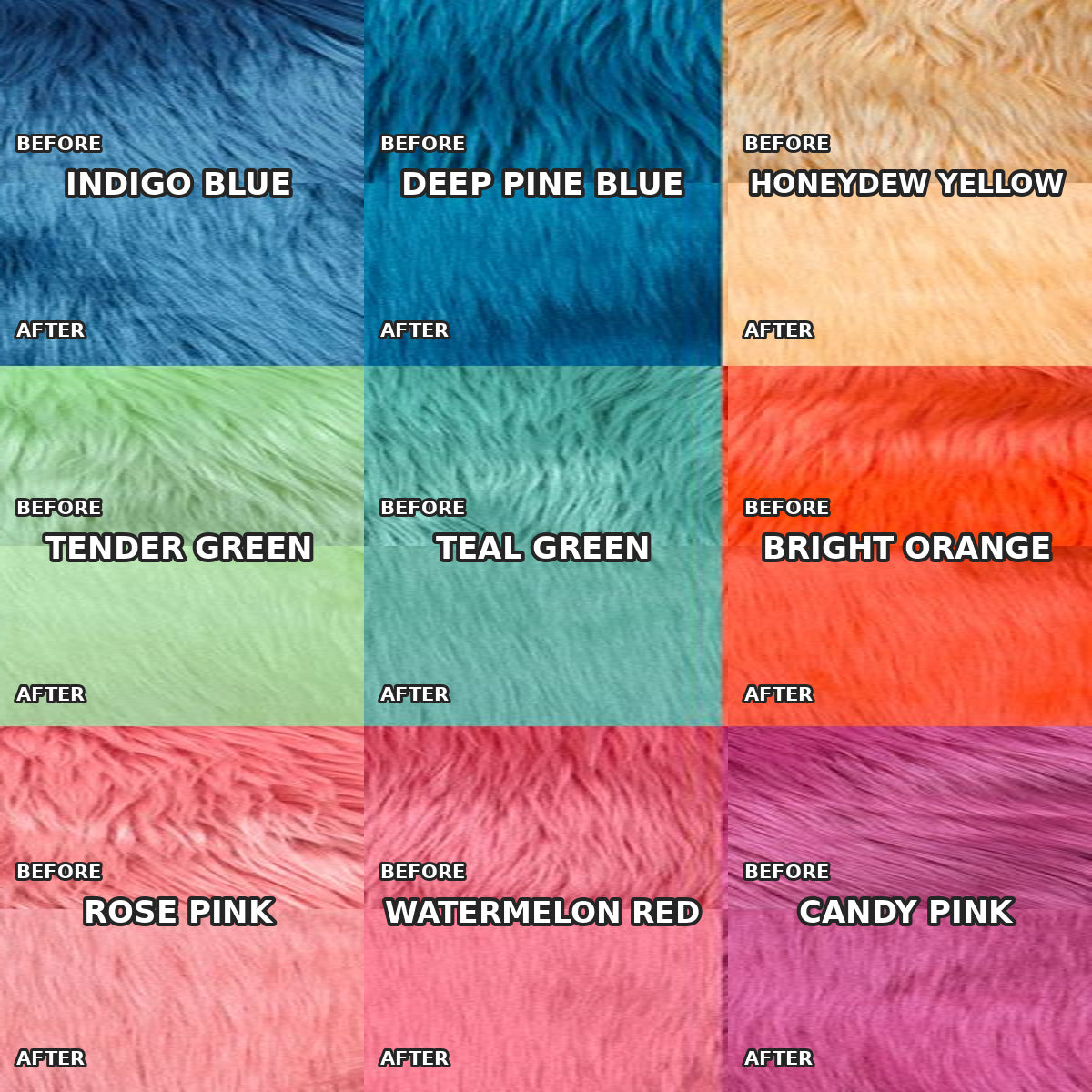 Faux Fur for Fursuit Heads — 16 x 35 in — color swatch