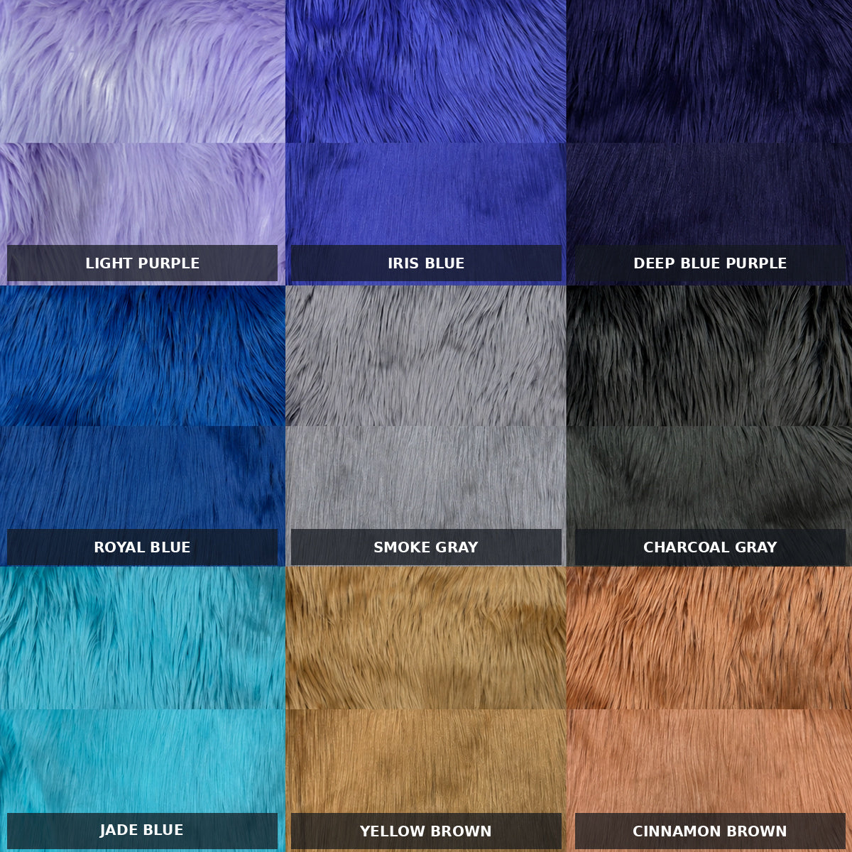 Faux Fur for Fursuit Heads — 16 x 35 in — color swatch