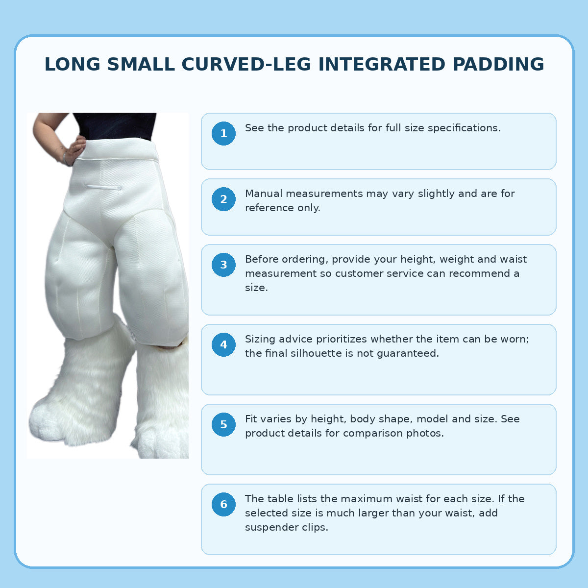 Digitigrade Leg Padding — XS to XXL — color swatch